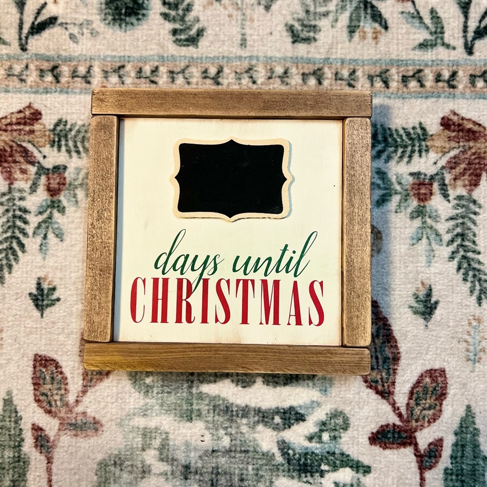 Wooden Christmas Countdown Sign